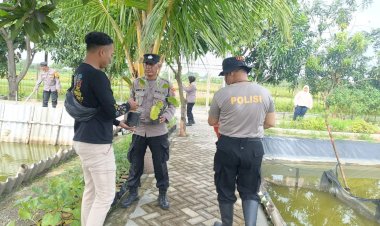 Kapolsek-Krian-dan-Warga-Gotong-Royong-Siapkan-Pekarangan-Pangan-Bergizi-di-Lahan-Bumdes-Kraton