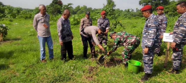 Sinergitas Polres Probolinggo Bersama TNI Lestarikan Lingkungan Tanam Pohon di Gunung Bentar