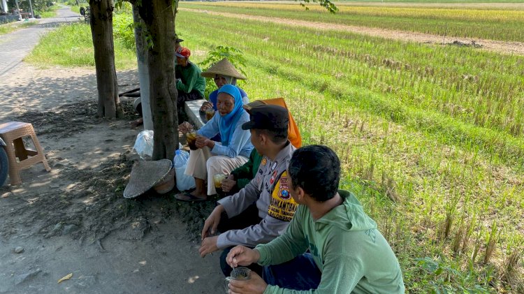 Polisi Cinta Petani, Bripka Murtadoh Ngobrol Ketahanan Pangan dengan Warga Bakungtemenggungan Balongbendo