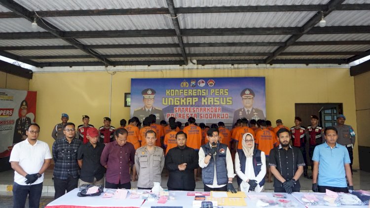 Sat Resnarkoba Polresta Sidoarjo Ungkap 59 Kasus, Amankan 81 Tersangka