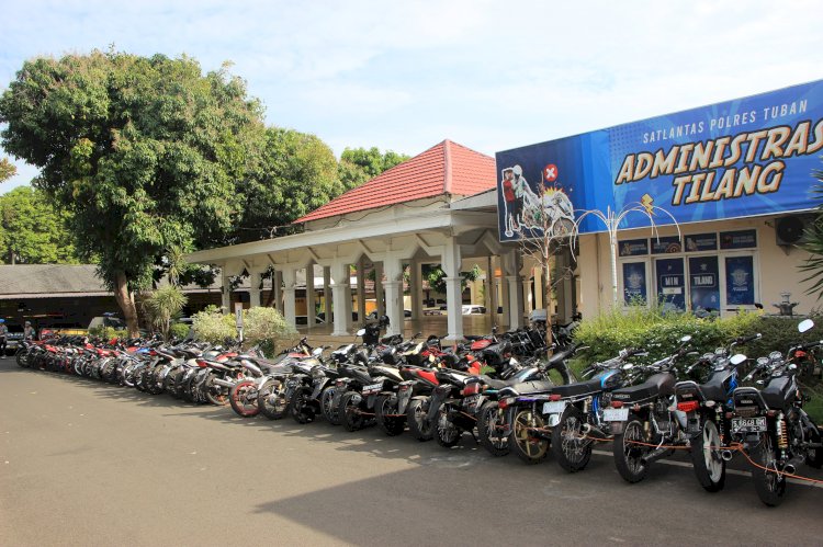 Respon Pengaduan Masyarakat Polres Tuban Amankan 65 Unit Motor Tidak Sesuai Spektek